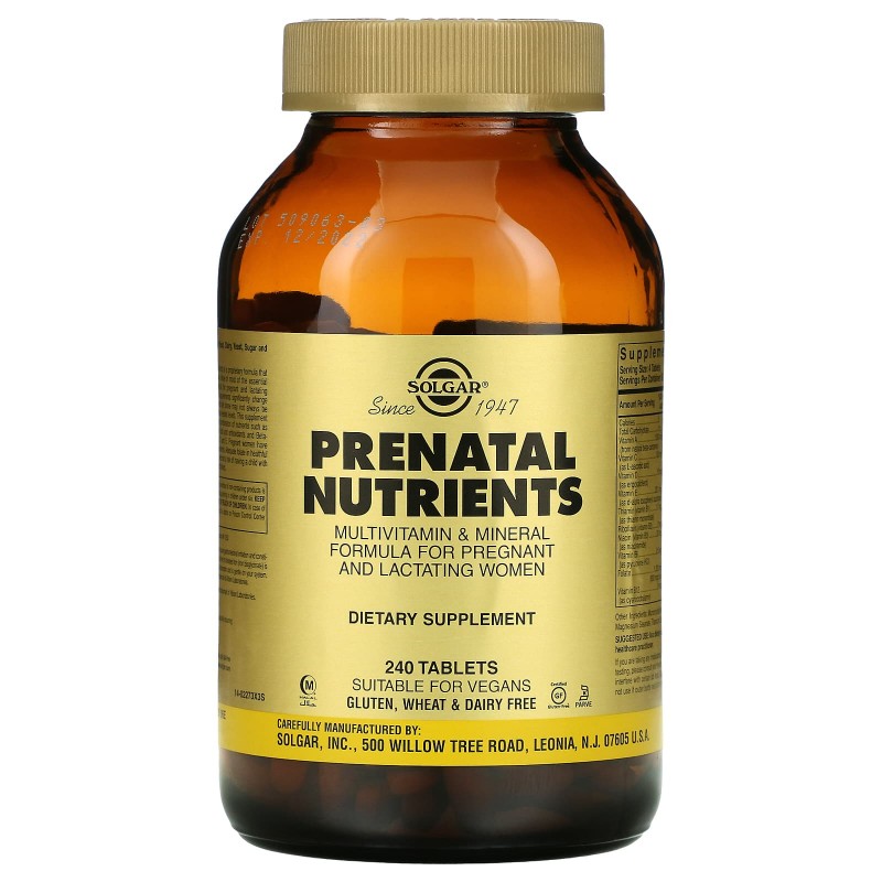 Solgar, Prenatal Nutrients, мультивитамины и мультиминералы, 240 таблеток