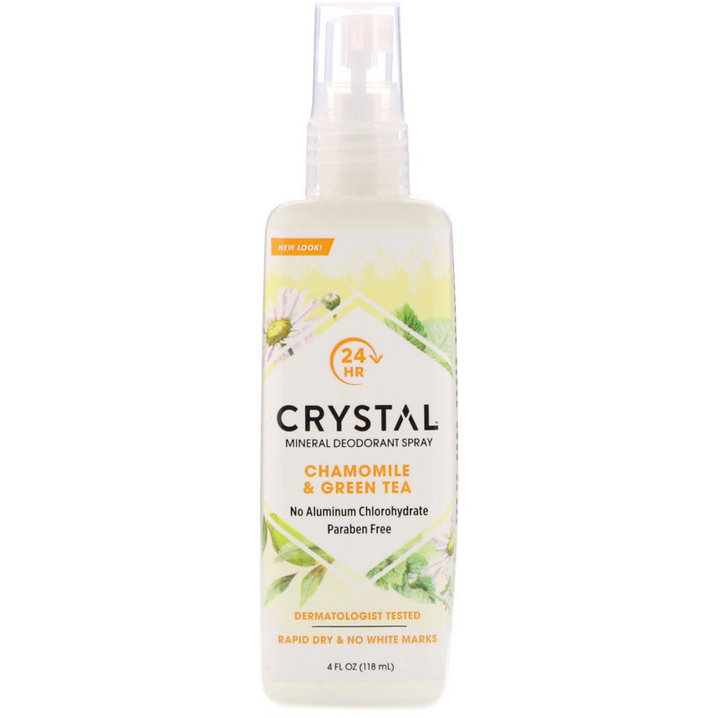 Crystal Body Deodorant, Минеральный дезодорант-спрей, С ромашкой и зеленым чаем, 4 ж. унц.(118 мл)