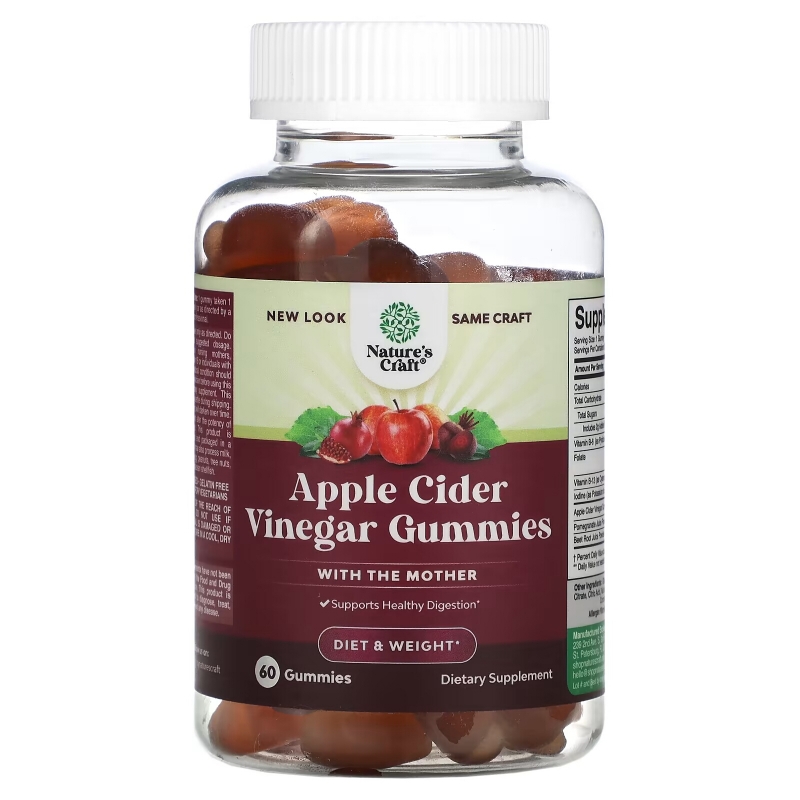 Natures Craft, Apple Cider Vinegar Gummies with the Mother, 60 Gummies