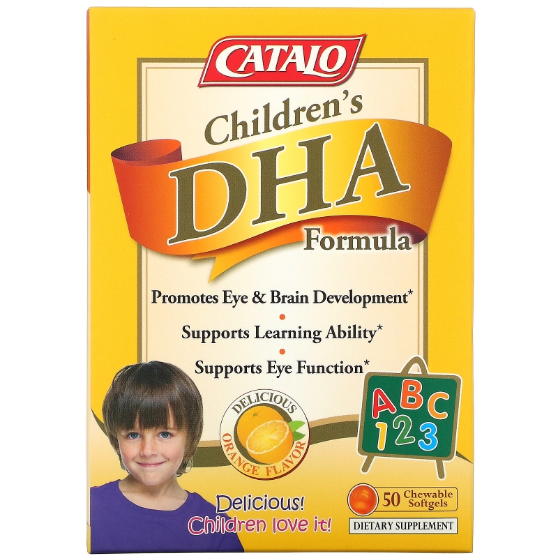 Catalo Naturals, Children's DHA Formula, Orange Flavor, 50 Chewable Softgels