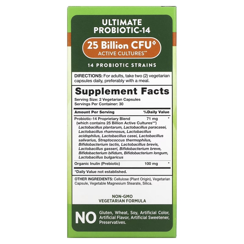 Nature's Truth, Ultimate Probiotic-14, 25 Billion, 60 Vegetarian Capsules