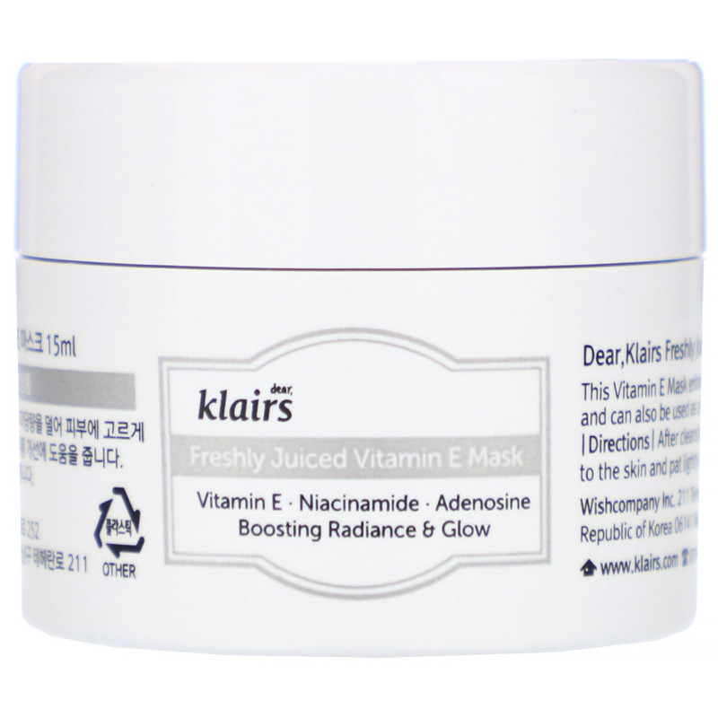 Dear, Klairs, Freshly Juiced Vitamin E Mask, 0.5 oz (15 ml)